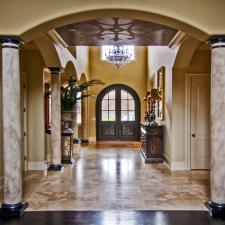 Custom ceiling design and faux stone columns downstairs3 copy